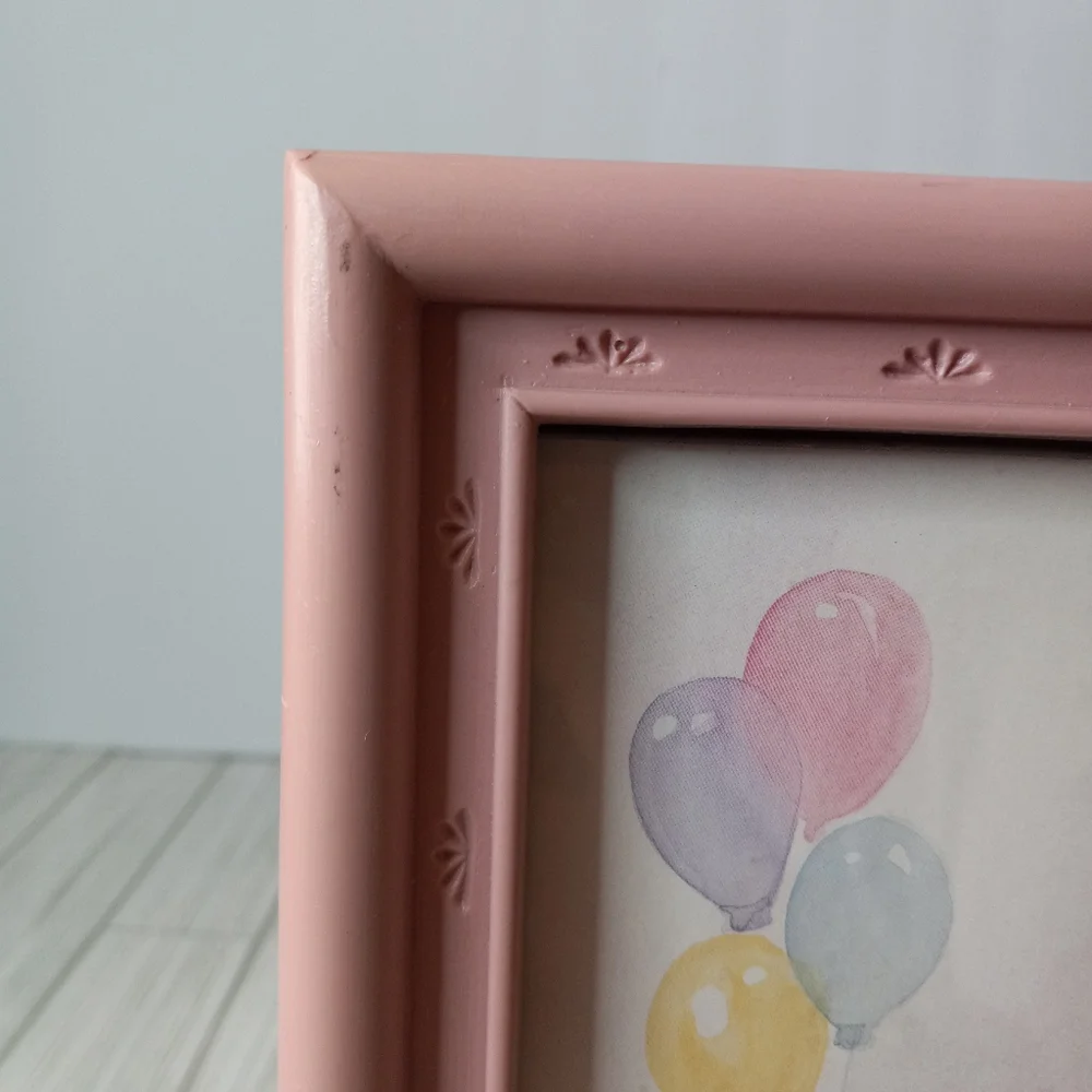 Vintage HomCo Baby Nursery Teddy Bear & Rocking Horse Pastel Picture Frame